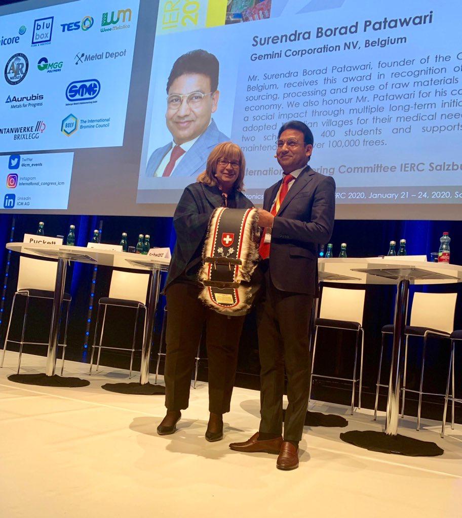 Mr. Surendra Patawari received the “IERC 2020 Honorary Award” for his lifetime’s work in Recycling & Circular Economy with significant social impact in India.